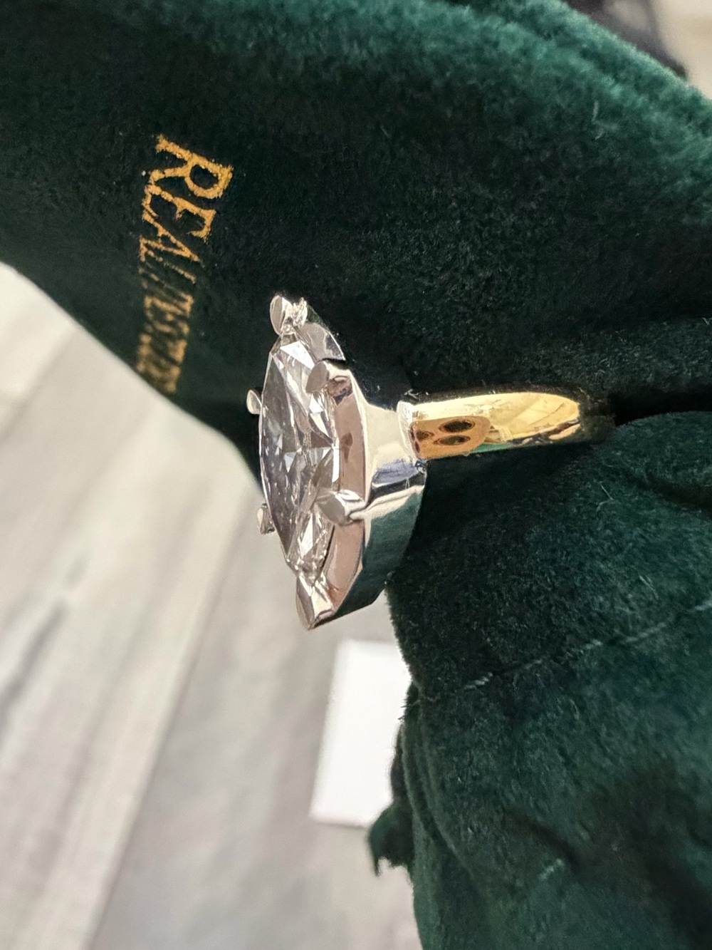 Real Fine Studio Mega Marquise Button Back Ring Size 3 Pinky Ring - Picture 13 of 15